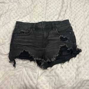Distressed Black american eagle Denim Shorts